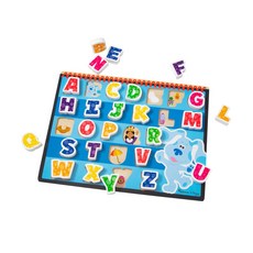 Melissa&Doug 瑪莉莎 拼板藍色小腳印 厚塊英文字母板, 1組