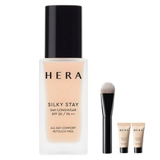 헤라 실키 스테이 24H 롱웨어 파운데이션 30g + 브러쉬 + 미니 파운데이션 5g 2p 세트, 21N1바닐라, 1세트