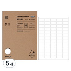 Formtec 條碼用計算機標籤 38.1*21.2mm LQ-3100 20張, 65 個車位, 5個