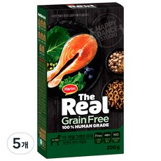 하림펫푸드 어덜트 더리얼 그레인프리 크런치 건식사료, 연어, 200g, 5개