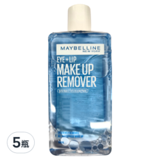 MAYBELLINE 媚比琳 輕柔眼唇卸妝液 150ml, 有效移除防水彩妝, 採用回收材質, 5瓶