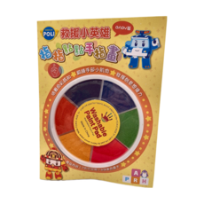 StarQ 明日工作室 兒童指指點點手指畫 救援小英雄 baby篇套裝，七彩印泥組 + 8張著色書卡, 8張, 1組
