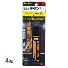 3M Scotch 鈦金屬美工刀片組, L型替換刀片, 18度角刀鋒, 超強切割力, L, 4組