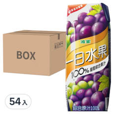 波蜜 一日水果 100% 葡萄綜合果汁, 250ml, 54入