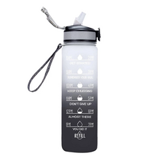 TRITAN 安全材質大容量運動水壺1000ml, 漸層白灰, 1L, 1個