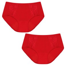 Bella Muse蕾絲防漏尿失禁女性內褲 2入, 紅色