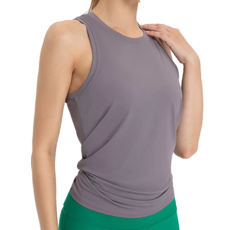 女款 高彈性顯瘦修身排汗運動背心 - 灰色/S/M/L/XL, 1件