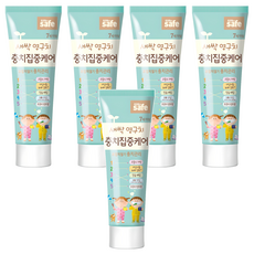 라이온 키즈세이프 충치 집중케어 어린이 치약, 60g, 5개