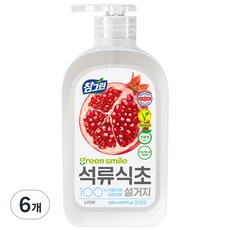 참그린 석류식초 설거지 주방세제 용기형, 470g, 6개