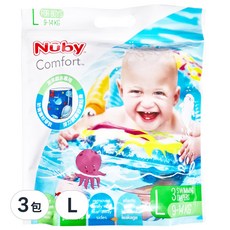 Nuby 游泳尿布 男, L (9~14kg), 3包