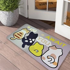 矽藻土 軟地墊加厚款, 40 x 80cm, 適用於臥室/廚房/玄關/浴室, 40 x 80, 咪咪等你, 2片