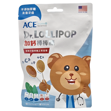 ACE SCIENCE 牙博士加鈣棒棒糖, 不添加蔗糖 友善牙齒, 60g, 1袋
