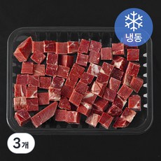 호주산 우목심 사각큐브 (냉동), 3개, 500g