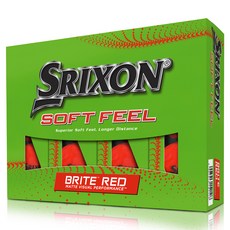 SRIXON Soft Feel高爾夫2層球, 亮紅色, 1盒, 12顆