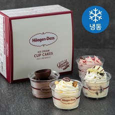 하겐다즈 아이스크림 컵케이크 4종 (냉동), 1세트, 스트로베리블로썸 + 엔젤링바닐라 + 키스더초콜릿 + 얼루어쿠키앤크림