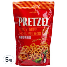 삼진 미니 프레첼 매콤한 비프맛, 300g, 5개