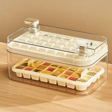 秒脫冰 按壓雙層製冰盒, ABS+PET+PP材質, 23.8x13.5x10.9cm, 23.8 x 13.5 x 10.9cm, 象牙白, 1個