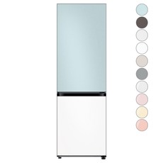 [색상선택형] 삼성전자 비스포크 2도어 냉장고 333L 방문설치, 코타 모닝블루 + 새틴 화이트,