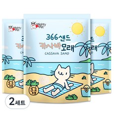 마이티펫 366샌드 카사바 고양이 모래, 3.2kg, 2세트, 무향