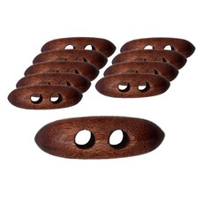 동대문단추왕 떡볶이 총알 우드 단추 40mm, 밤색, 10개 밤색, 10개