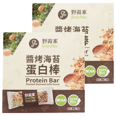grain plus 野菽家 穀物蛋白棒 醬烤海苔 7條裝 含BCAA 蛋白質含量超過25%, 210g, 2盒
