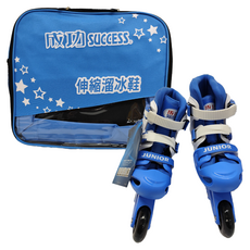 SUCCESS 成功 兒童伸縮直排輪, 發光輪, S0480, XL號(23~25cm), 藍色, 1雙