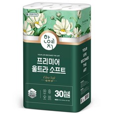한예지 3겹 프리미어 울트라 소프트 화장지 30m, 30롤, 1팩