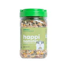 Happi Hamster 倉鼠飼料 健康樂活配方，減少排便臭，添加天然抗氧化物+鈣，維生素+水果+蔬菜, 600g, 1罐