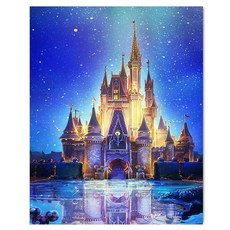 LED 보석십자수 DIY 키트 40 x 50 cm, 1세트, 캐슬(LB56)