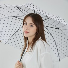 풋온 도트 패턴 자동 장우산