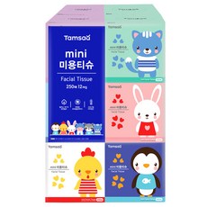 Tamsaa mini 抽取式面紙, 100%原生紙漿, 無螢光劑, 無甲醛, 250抽x12入, 12盒, 1袋