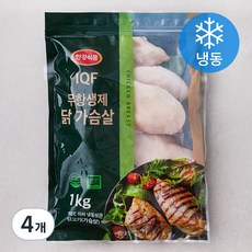 한강식품 IQF 무항생제 닭가슴살 (냉동), 1kg, 4개