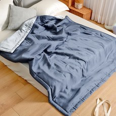Embrace 英柏絲 100%純天絲 60支天絲涼被 150X195cm台灣製-靜謐藍, 195 x 150cm, 1件