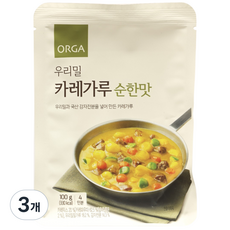 올가홀푸드 우리밀 카레가루 순한맛, 100g, 3개 - 돌아기카레가루