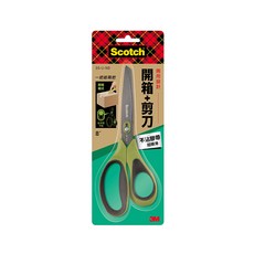 3M Scotch 二合一開箱剪刀不沾膠 8吋, 刀刃特殊氟龍塗層膠帶不易沾黏, 特殊塗鈦金屬硬度升級, 防鬆墊圈切換模式更穩定安全, SS-U-N8, 1支