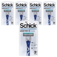 Schick 舒適牌 Quattro 4 鈦攜帶式刮鬍刀, 3個, 5組