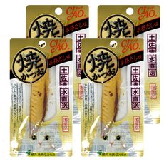 INABA CIAO 啾嚕 宗田鰹燒魚柳條 貓零食 YK-05, 真高湯風味, 日本國產品, 綠茶消臭成分配合, 土佐清水港直送, 30g, 4包