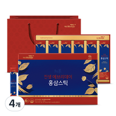 대상웰라이프 진생 에브리데이 홍삼스틱 + 쇼핑백, 300ml, 4개