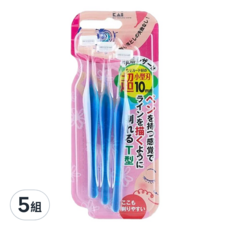 KAI 貝印 House 迷你修眉刀 T型 3件組, 藍色, 5組