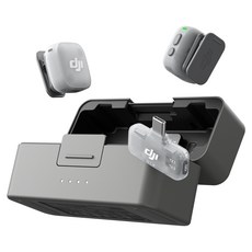 DJI 무선 Mic Mini 2 TX 송신기 2p + 모바일 RX 수신기 1p + 충전 케이스 세트, 혼합색상
