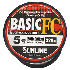 SUNLINE Basic FC 碳纖線, 100% 碳纖, 日本製造, 320m, 1個, transparent