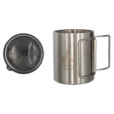 ATUNAS 歐都納 304不鏽鋼雙層折疊登山杯, 250ml, 附網狀收納袋, A1KTEE01, 1個