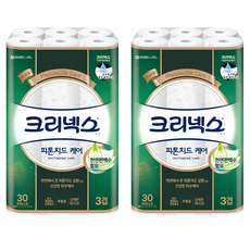 크리넥스 피톤치드 케어 천연펄프 3겹 고급롤화장지, 27m, 30개입, 2개