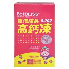 Eat BLISS 益比喜 寶倍成長高鈣凍 S-702, 草莓優格口味, 每盒15入, 10g, 15條, 1盒