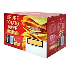KOIKEYA 湖池屋 PURE POTATO 純粹薯 中元佳節福箱, 6包入 整箱販售, 松露干貝 3包 + 極品岩塩 3包, 1盒