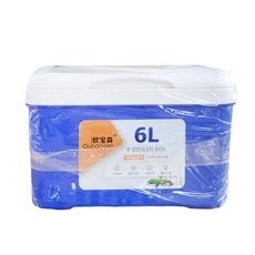 Oubaosen 藍色保冰桶 6L 輕巧保冷箱 便攜式戶外保溫箱, 1個