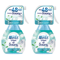 페브리즈 다우니 실내건조 프레시 클린향 섬유탈취제 본품, 370ml, 2개