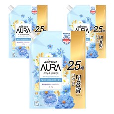 아우라 초고농축 섬유유연제 홀리데이판타지 리필, 1.7L, 3개 1.7L, 3개
