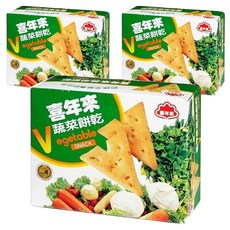 喜年來 蔬菜餅乾, V字造型設計 添加多種蔬菜 植物五辛素可食, 50g, 3盒