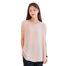 CARET 女款雪紡無袖襯衫 - 柔軟舒適, 時尚百搭, F, 淺褐色